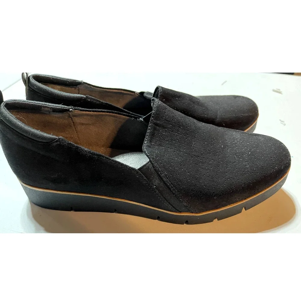 Dr.‎ Scholls Black Suede Platform Shoes Size 9M